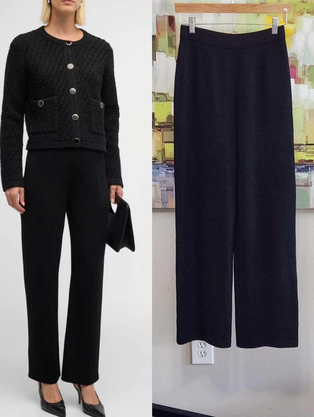 St.John Santiago Knit Straight -Leg Pants